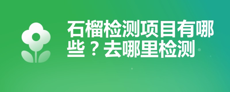 石榴检测项目有哪些？去哪里检测