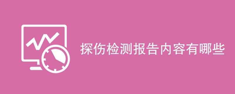 探伤检测报告内容有哪些