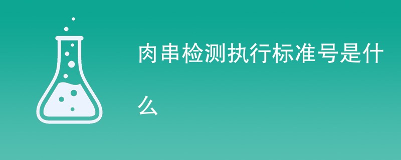 肉串检测执行标准号是什么