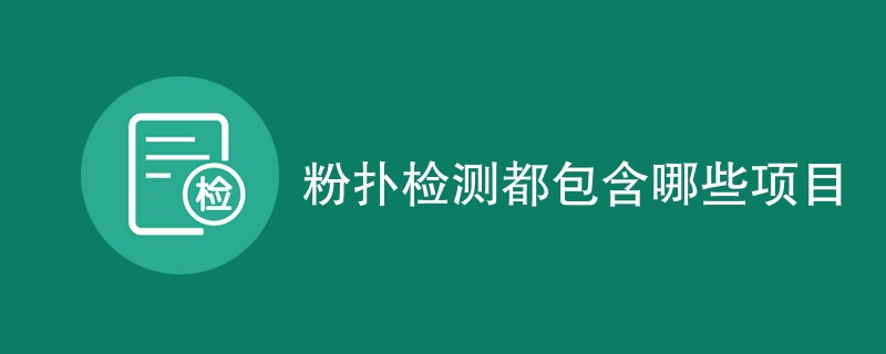 粉扑检测都包含哪些项目