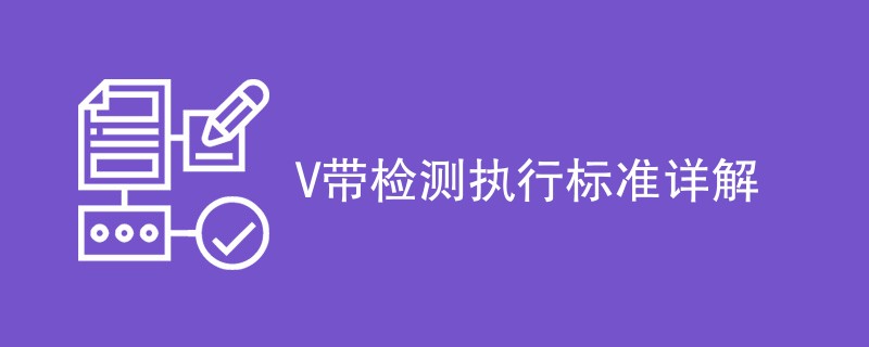 V带检测执行标准详解