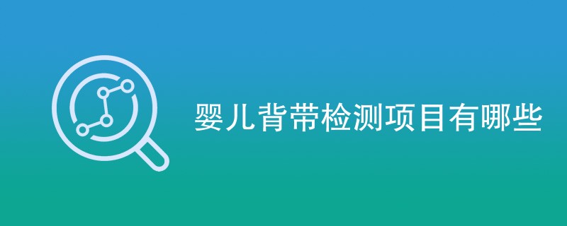 婴儿背带检测项目有哪些