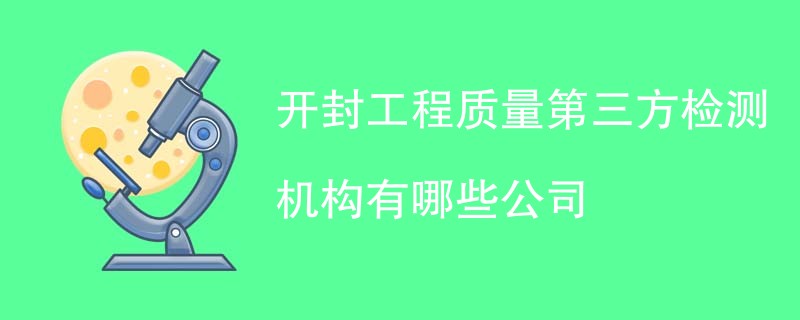 开封工程质量第三方检测机构有哪些公司