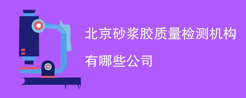 北京砂浆胶质量检测机构有哪些公司