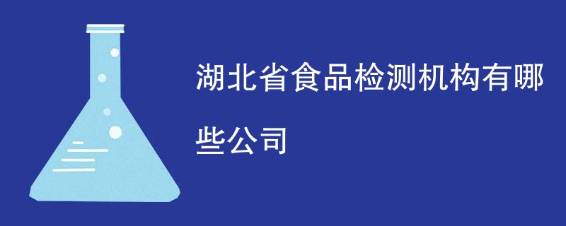 湖北省食品检测机构有哪些公司