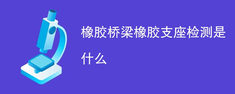 橡胶桥梁橡胶支座检测是什么